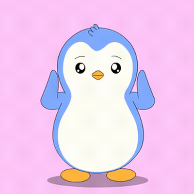 Blue And White Penguin With Arms Outstretched GIF