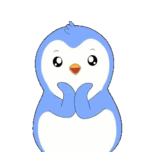 Blue And White Penguin With Arms Up Sticker