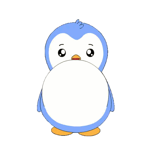 Blue And White Penguin With Big Belly Sticker
