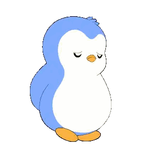 Blue And White Penguin With Closed Eyes Sticker