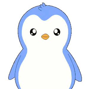 Blue And White Penguin With Closed Eyes Saying Thank You Sticker
