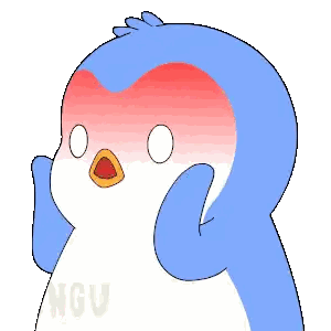 Blue And White Penguin With Ngu Shirt Sticker