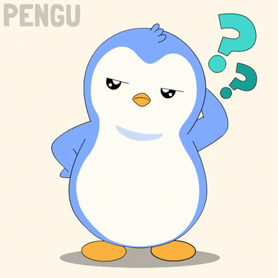 Blue And White Penguin With Orange Beak Saying Pengu GIF