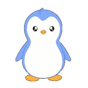 Blue And White Penguin With Orange Beak Sticker
