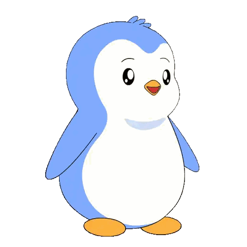 Blue And White Penguin With Orange Feet And Yellow Beak Sticker