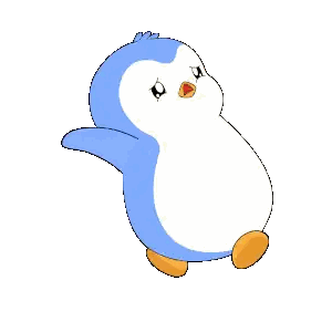 Blue And White Penguin With Orange Feet Sticker