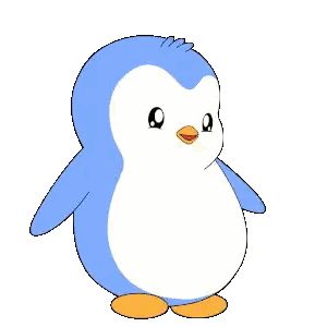 Blue And White Penguin With Orange Legs Sticker
