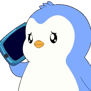 Blue And White Penguin With Phone Sticker
