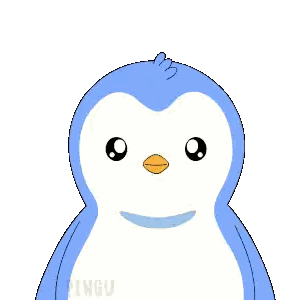 Blue And White Penguin With Red Gloves Sticker