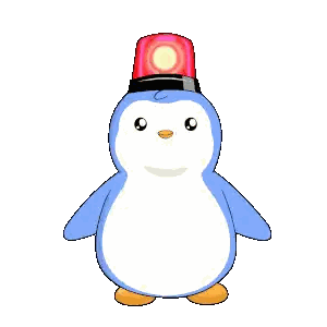Blue And White Penguin With Red Light Sticker
