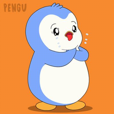 Blue And White Penguin With Red Tongue Sticking Out GIF