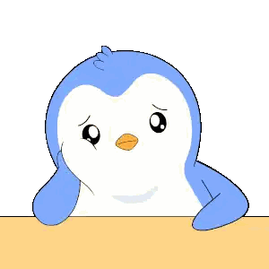 Blue And White Penguin With Sad Look Sticker
