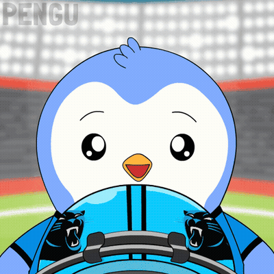 Blue And White Penguin With Word Pengu GIF