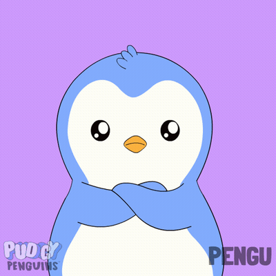 Blue And White Penguin With Word Pengu GIF