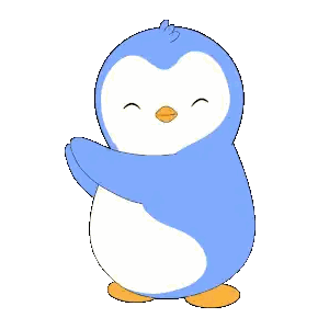 Blue And White Penguin With Yellow Beak Sticker