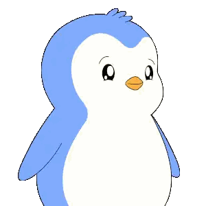 Blue And White Penguin With Yellow Beak Sticker