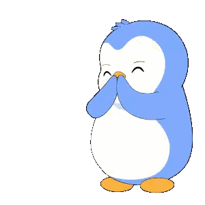 Blue And White Penguin With Yellow Beak Sticker