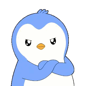 Blue And White Penguin With Yellow Beak Sticker