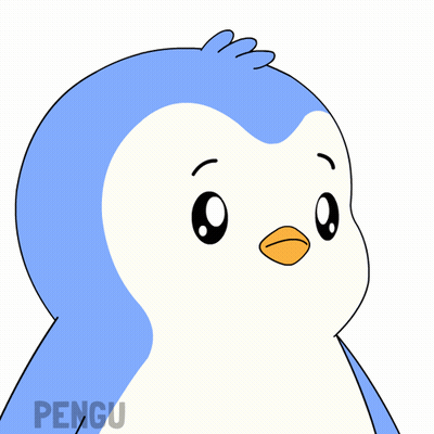 Blue And White Penguin With Yellow Beak Saying Pengu GIF
