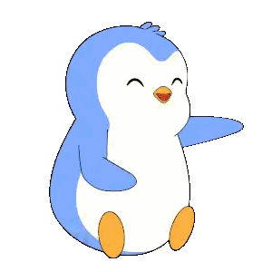 Blue And White Penguin With Yellow Beak Sitting Sticker
