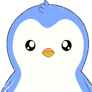 Blue And White Penguin With Yellow Beak Sticker