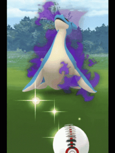 Blue And White Pokemon With Purple Smoke GIF