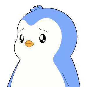 Blue And White Sad Penguin Sticker