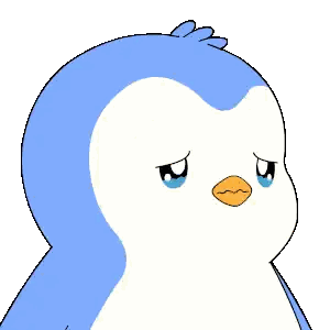 Blue And White Sad Penguin Sticker
