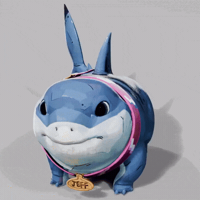 Blue And White Shark Jeff Tag GIF