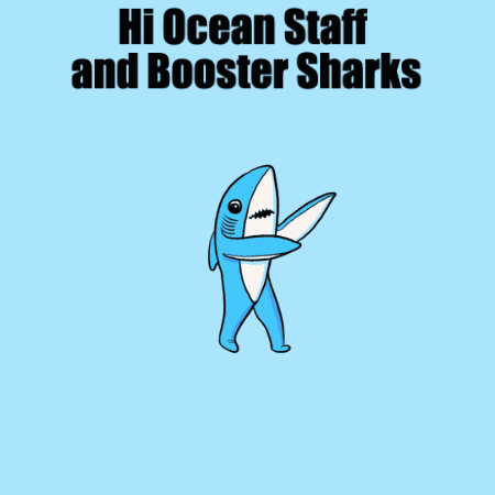 Blue And White Shark Saying Hi Ocean Staff And Booster Sharks GIF