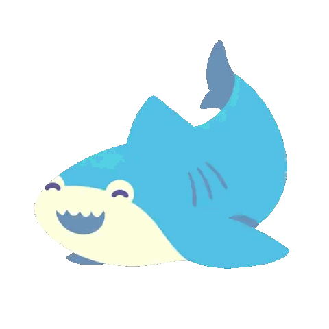 Blue And White Shark Smiling Sticker