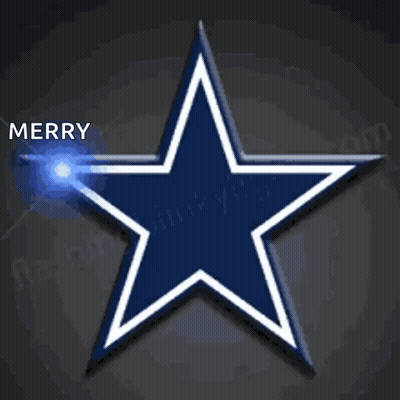 Blue And White Star Saying Merry GIF