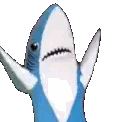 Blue And White Stuffed Shark Standing Sticker