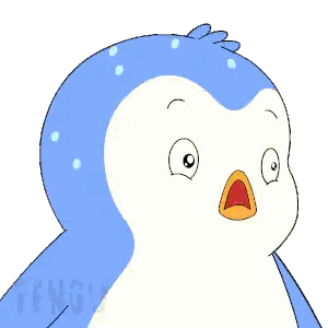 Blue And White Surprised Penguin Sticker