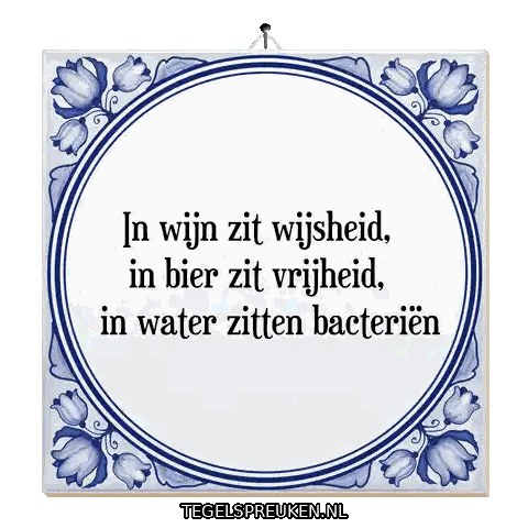 Blue And White Tile About Beer And Water Sticker