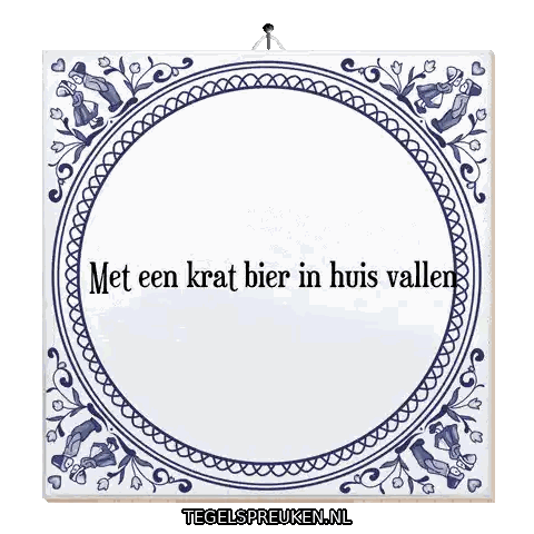 Blue And White Tile About Beer In House Sticker