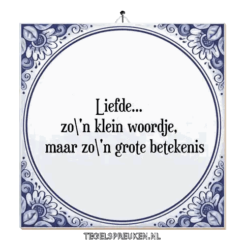 Blue And White Tile Love Meaning Sticker