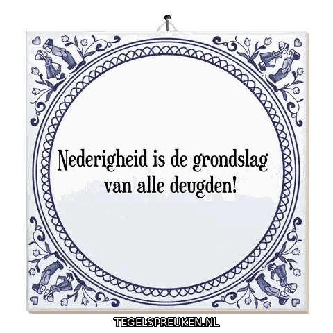 Blue And White Tile Nederigheid Is Deugd Sticker