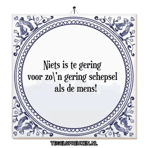 Blue And White Tile Nothing Is Too Small For Man Sticker