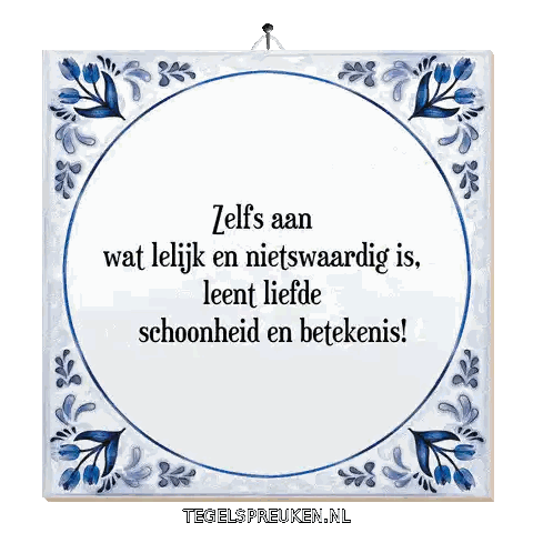 Blue And White Tile With Dutch Quote Sticker