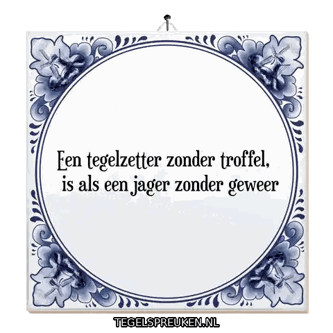 Blue And White Tile With Dutch Quote Sticker
