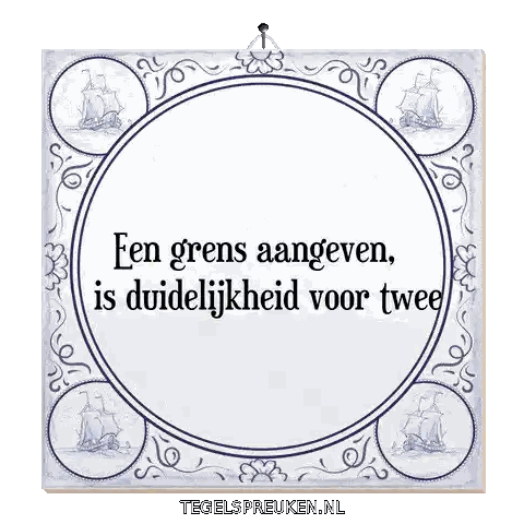Blue And White Tile With Een Grens Aangeven Sticker