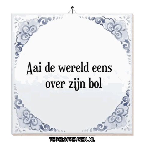 Blue And White Tile With Words Sticker