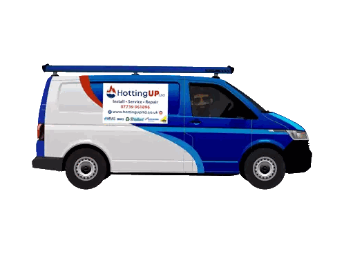 Blue And White Van Advertising Heating Sticker