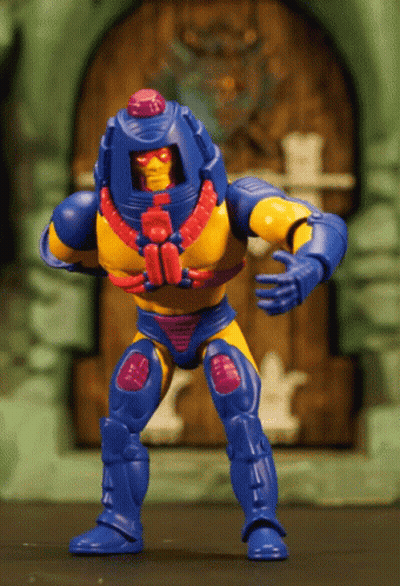 Blue And Yellow Action Figure With Helmet GIF