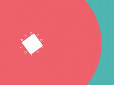 Blue And Yellow Background With White Circle GIF