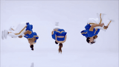 Blue And Yellow Cheerleaders With S GIF