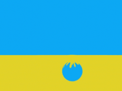 Blue And Yellow Circle With Hole GIF