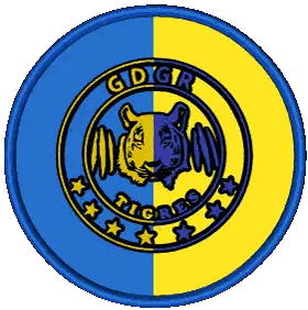 Blue And Yellow Circle With Tiger And Gdygr Tigres Sticker
