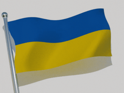 Blue And Yellow Flag Waving GIF